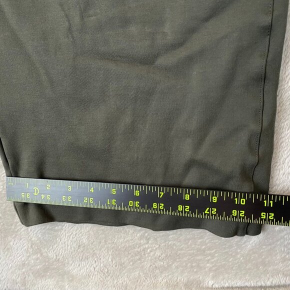 LOFT Outlet Wide-Leg Pants Womens Medium Green Trouser Flat Front Casual Y2K - Picture 4 of 11
